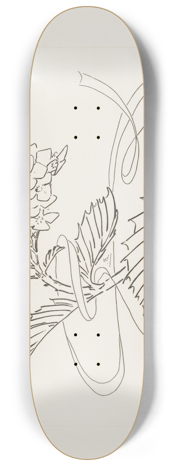 Flix Bracquemond - Grand plat rond [hortensia]. 8.25 inch art skate deck