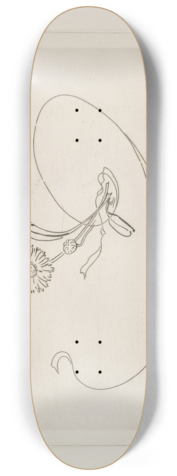 Flix Bracquemond - Petit plat [marguerite]. 8.25 inch art skate deck