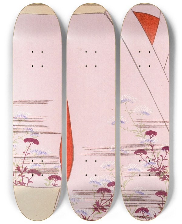 Triptych art skateboard deck of Seiko Ueno Yachigusa V 15 Pl24 by Seiko Ueno (19-20-)