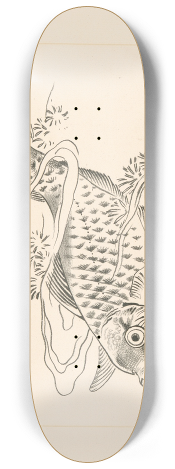 Flix Bracquemond - Poisson dans une vague. 8.25 inch art skate deck