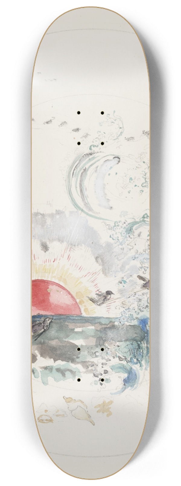 Flix Bracquemond - Soleil couchant. 8.25 inch art skate deck