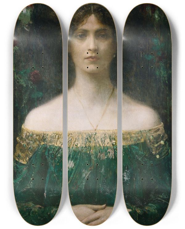 Triptych art skateboard deck of Eduard Veith The Kings Daughter by Eduard Veith (1856-1925)