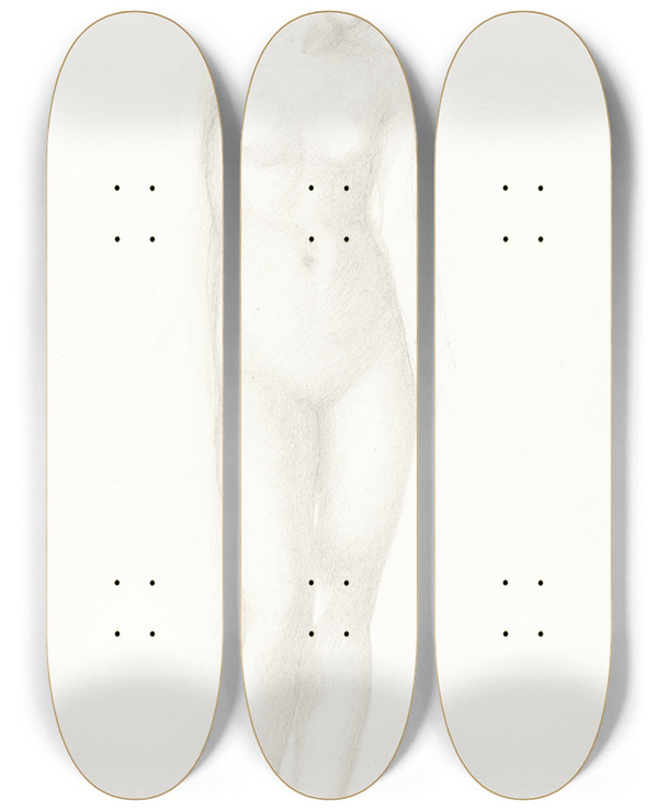 Triptych art skateboard deck of Sir Edward Coley Burnejones Venus by Sir Edward Coley Burne-Jones (1833-1898)