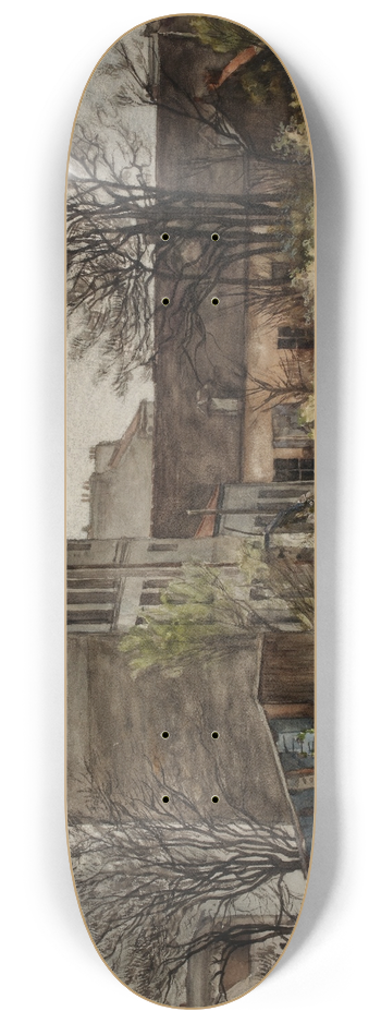 Flix Brard - Vue de la pension Benoist Catelin au Grand-Montrouge 8.25 inch art skate deck