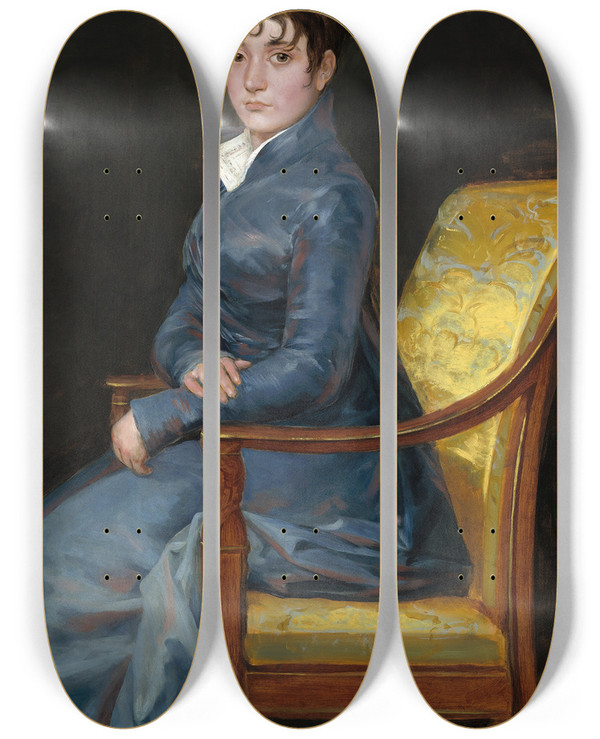 Triptych art skateboard deck of Francisco De Goya Thrse Louise De Sureda by Francisco de Goya (1746-1828)