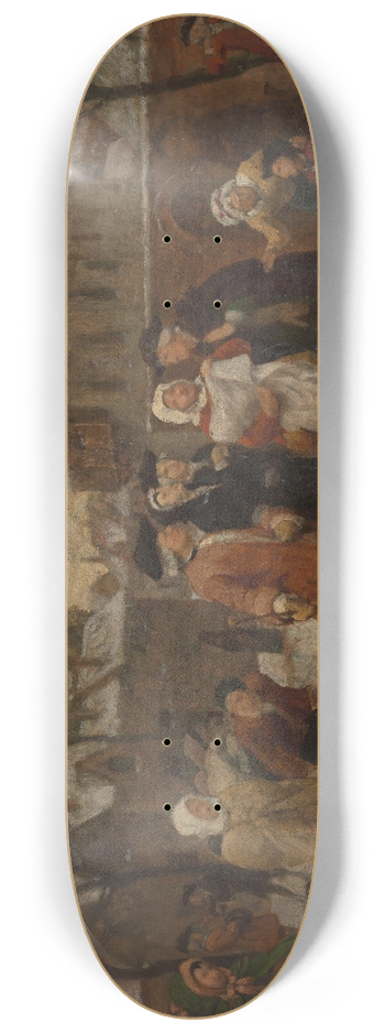 Flix de Vigne - A Baptism in Flanders in the 18th Century (study) 8.25 inch art skate deck