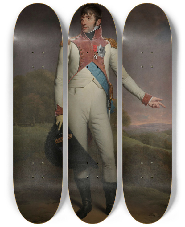 Triptych art skateboard deck of Charles Howard Hodges Portrait Of Louis Napoleon King Of Holland by Charles Howard Hodges (1764-1837)