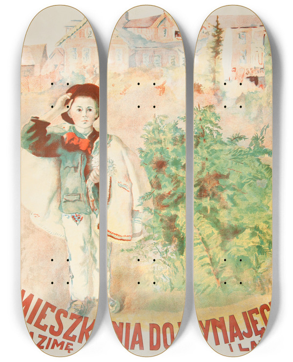 Triptych art skateboard deck of Walery Eljaszradzikowski Zakopane Adasiwka by Walery Eljasz Radzikowski (1841-1905)