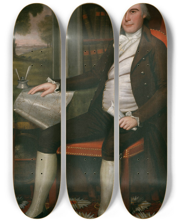 Triptych art skateboard deck of Ralph Earl Noah Smith by Ralph Earl (1751-1801)