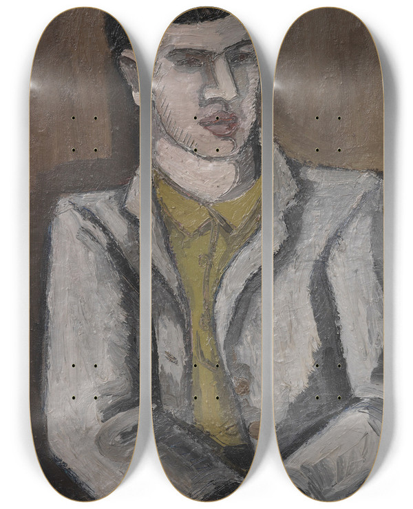 Triptych art skateboard deck of Helmut Kolle Portrt by Helmut Kolle (1899-1931)