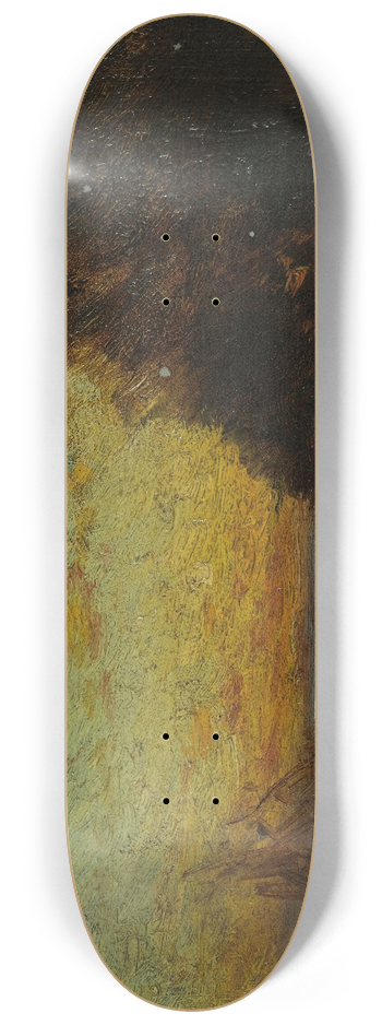 Flix Ziem - Barque et voiliers, coucher de soleil. Au revers; Marine 8.25 inch art skate deck