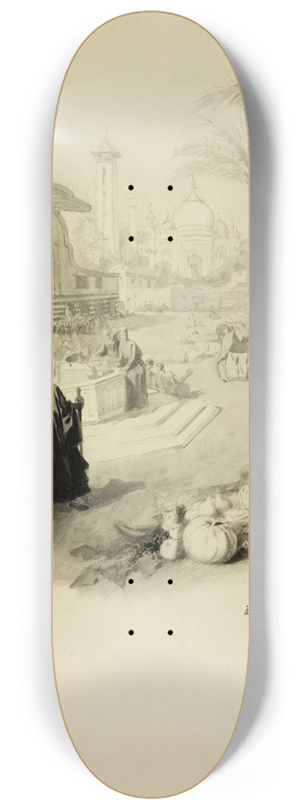 Albert Lynch - Study for Illustration for Aline, Queen of Golconda 8.25 inch art skate deck