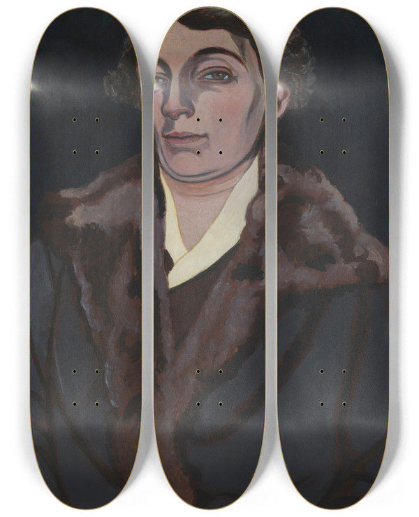 Triptych art skateboard deck of Lon Spilliaert Portret Van Mevrouw Storckhertoghe by Leon Spilliaert (1881-1946)