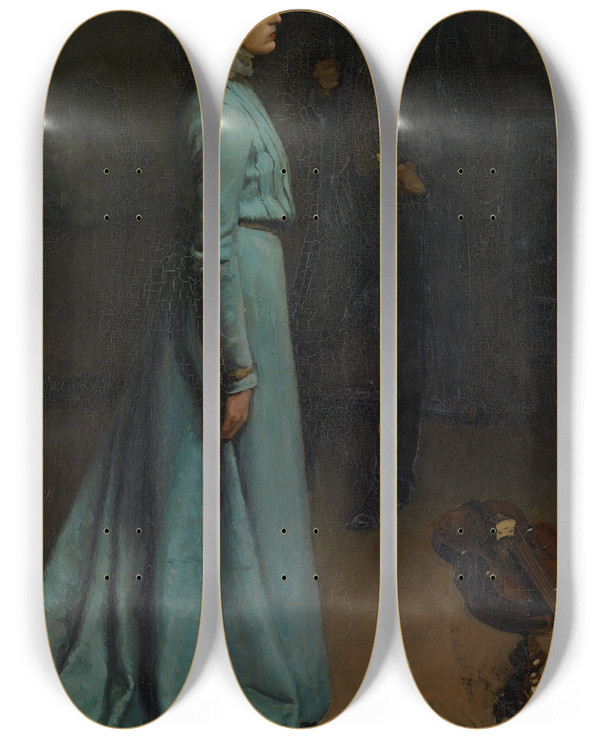 Triptych art skateboard deck of Hugh Ramsay The Lady In Blue Mr And Mrs J S Macdonald by Hugh Ramsay (1877-1906)