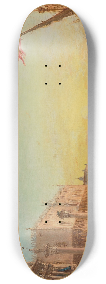 Flix Ziem - Soleil levant devant la Piazzetta et le palais des Doges, Venise 8.25 inch art skate deck