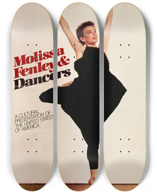 Triptych art skateboard deck of Us Information Agency Molissa Fenley Dancers by U S Information Agency (1953-1999)