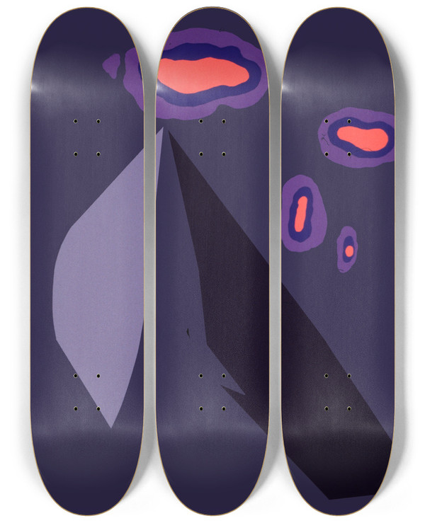 Triptych art skateboard deck of National Institutes Of Health Memory Mechanisms And Pain by National Institutes Of Health (1887)