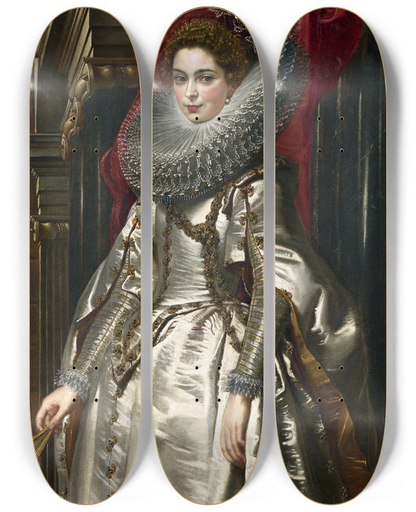 Triptych art skateboard deck of Peter Paul Rubens Marchesa Brigida Spinola Doria by Peter Paul Rubens (1577-1640)