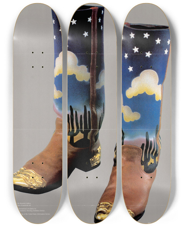 Triptych art skateboard deck of Us Information Agency American Porcelain New Expressions In An Ancient Art by U S Information Agency (1953-1999)