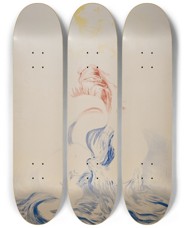 Triptych art skateboard deck of Leonetto Cappiello Exposition Internationale Lyon_2 by Leonetto Cappiello (1875-1942)
