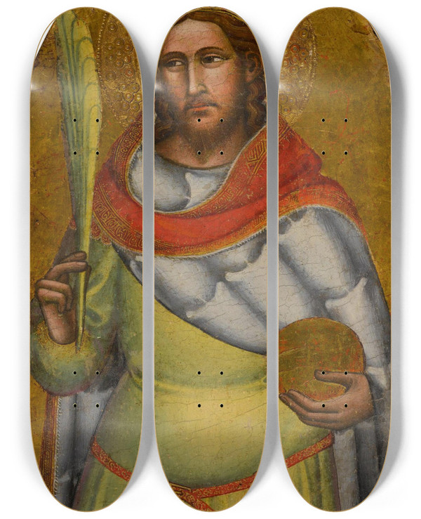 Triptych art skateboard deck of Niccol Di Pietro Gerini Saint Sigismund by Niccolo Di Pietro Gerini (1340-1414)