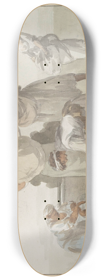 Abraham-Louis-Rodolphe Ducros - Wasvrouwen van Chiaja te Napels 8.25 inch art skate deck