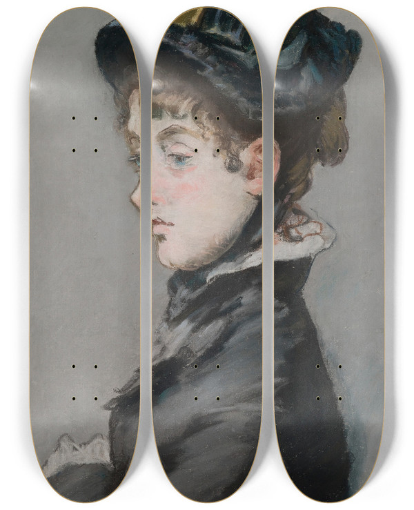 Triptych art skateboard deck of Douard Manet Madame Guillemet by douard Manet (1832-1883)