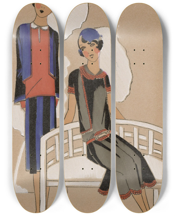 Triptych art skateboard deck of Gp Joumard Confidence by G-P. Joumard (19-)