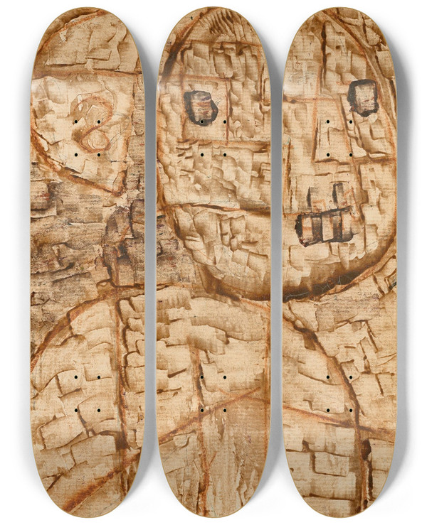 Triptych art skateboard deck of Paul Klee Hrender by Paul Klee (1879-1940)