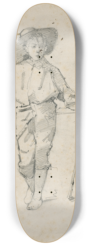 Floris Verster - Boy with oboe and stick 8.25 inch art skate deck