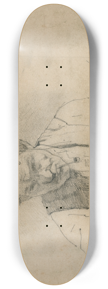 Floris Verster - Smoking man with a pipe 8.25 inch art skate deck
