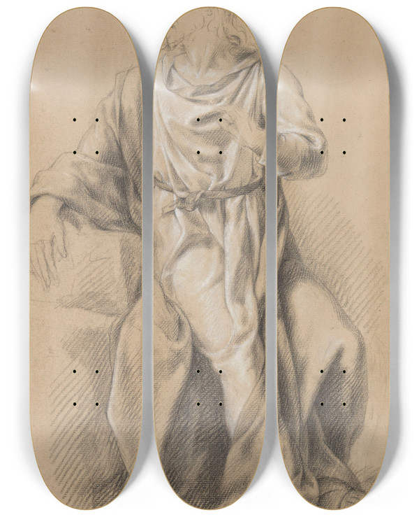 Triptych art skateboard deck of Jean Antoine Verschaeren Christ_1 by Jean Antoine Verschaeren (1803-1863)