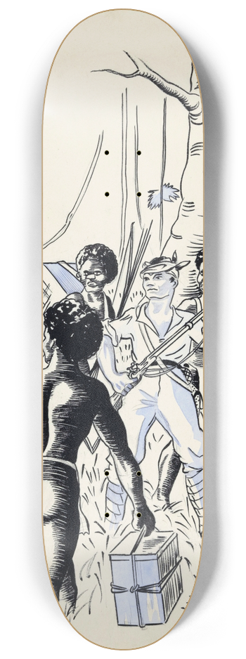 F. Ockerse - Witte man met vuurwapen tussen de Nieuw-Guineers 8.25 inch art skate deck