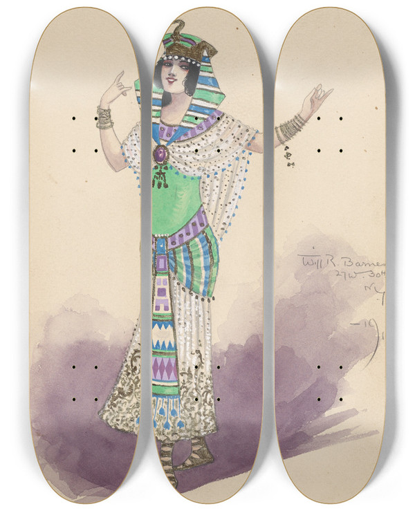 Triptych art skateboard deck of Will R Barnes Untitled_67 by Will R Barnes (1939)