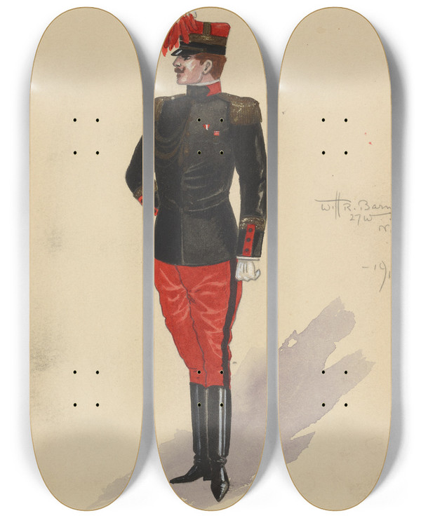 Triptych art skateboard deck of Will R Barnes Untitled_41 by Will R Barnes (1939)