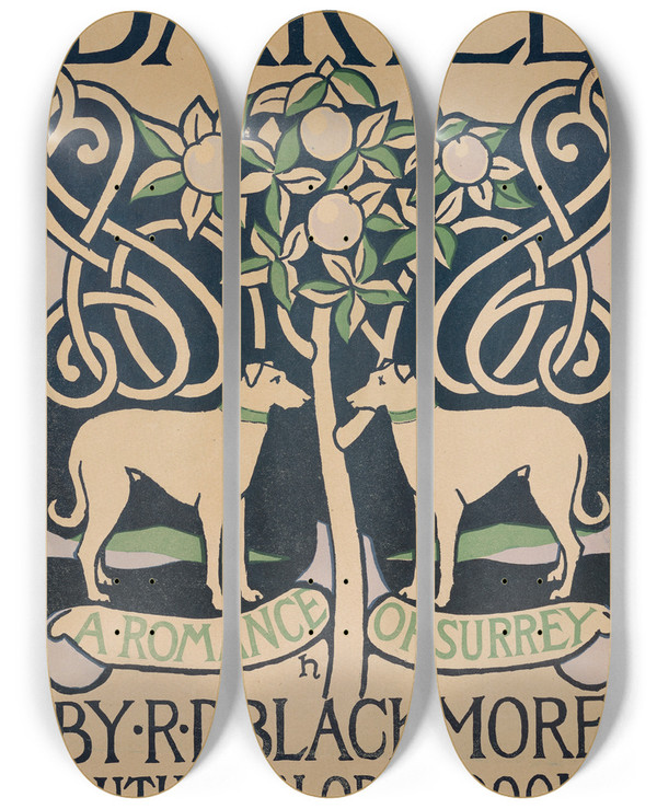 Triptych art skateboard deck of L Fred Hurd Dariel by L. Fred Hurd (19-20-)