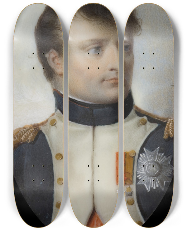 Triptych art skateboard deck of Jeanbaptiste Isabey Napoleon I Bonaparte 17691821 Emperor Of France by Jean-Baptiste Isabey (1767-1855)