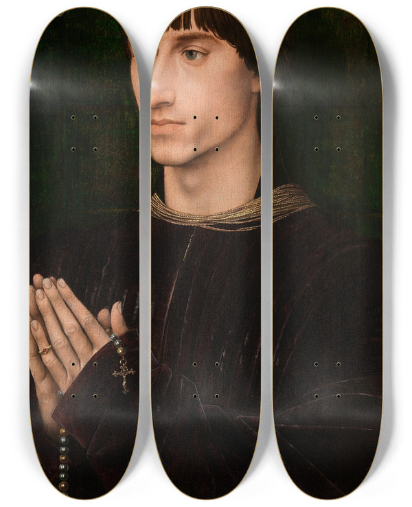 Triptych art skateboard deck of Rogier Van Der Weyden Philippe De Croy by Rogier van der Weyden (1399-1464)