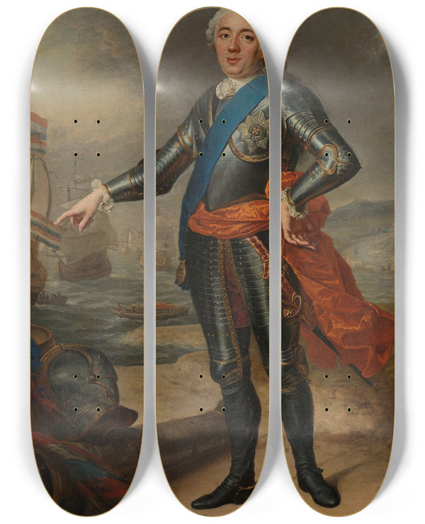 Triptych art skateboard deck of Jacquesandrjoseph Aved Portrait Of William Iv by Jacques-Andr-Joseph Aved (1702-1766)