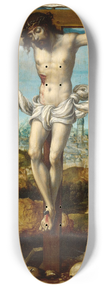 Follower of Jan Gossaert - The Crucifixion 8.25 inch art skate deck