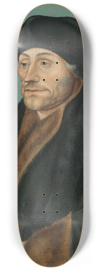 Follower of Lucas Cranach the Elder - Portrait of Erasmus of Rotterdam 8.25 inch art skate deck