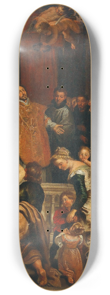 Follower of Peter Paul Rubens - The Miracles of Saint Ignatius of Loyola 8.25 inch art skate deck