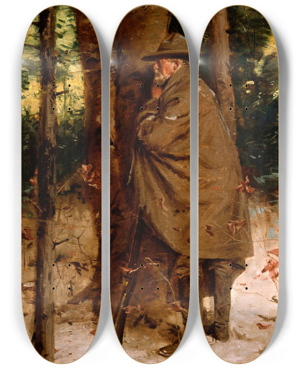 Triptych art skateboard deck of William Gilbert Gaul The Picket by William Gilbert Gaul (1855-1919)