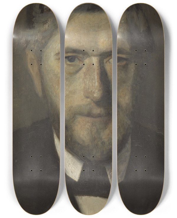 Triptych art skateboard deck of Vilhelm Hammershi Jens Ferdinand Willumsen Study For Five Portraits by Vilhelm Hammershoi (1864-1916)