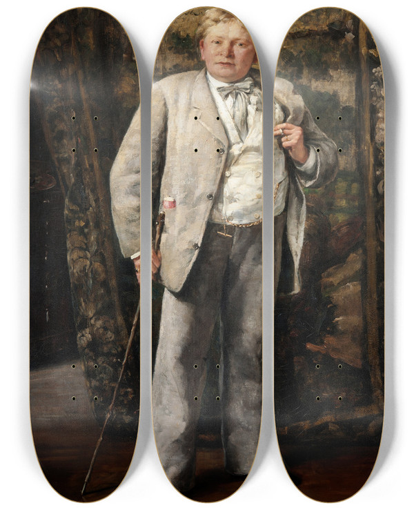 Triptych art skateboard deck of Ernst Josephson Carl Sknberg Landscape Painter by Ernst Josephson (1851-1906)