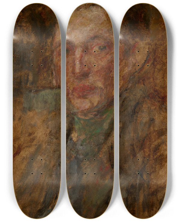 Triptych art skateboard deck of Olga Boznanska Study Of A Male Figure_2 by Olga Boznanska (1865-1940)