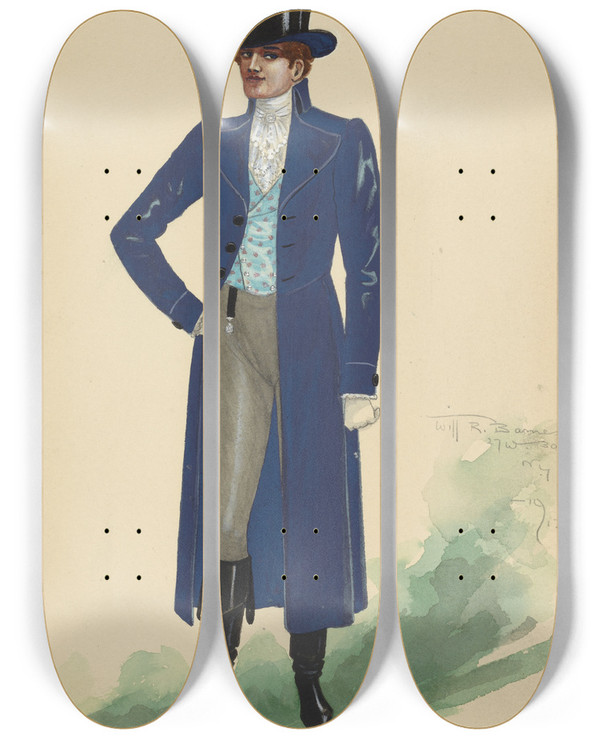 Triptych art skateboard deck of Will R Barnes 8Barry Oneilact I by Will R Barnes (1939)