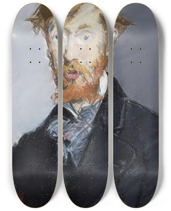 Triptych art skateboard deck of Douard Manet George Moore 18521933 by douard Manet (1832-1883)