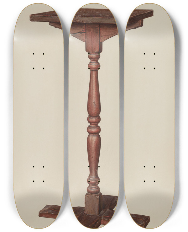 Triptych art skateboard deck of M Rosenshieldvonpaulin Candle Stand by M. Rosenshield-von-Paulin