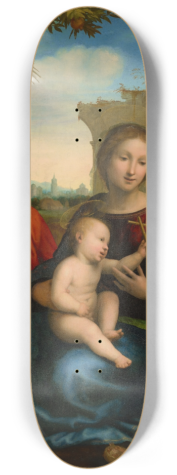 Fra Bartolomeo - The Rest on the Flight into Egypt with Saint John the Baptist 8.25 inch art skate deck